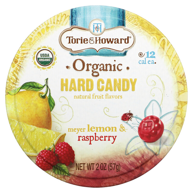 

Torie & Howard, Organic Hard Candy, Meyer Lemon & Raspberry, 2 oz (57 g)