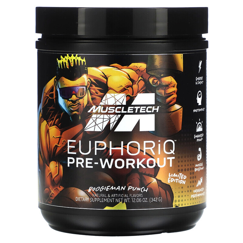 

MuscleTech, Ограниченная серия, Euphoriq, перед тренировкой, Boogieman Punch, 342 г (12,06 унции)