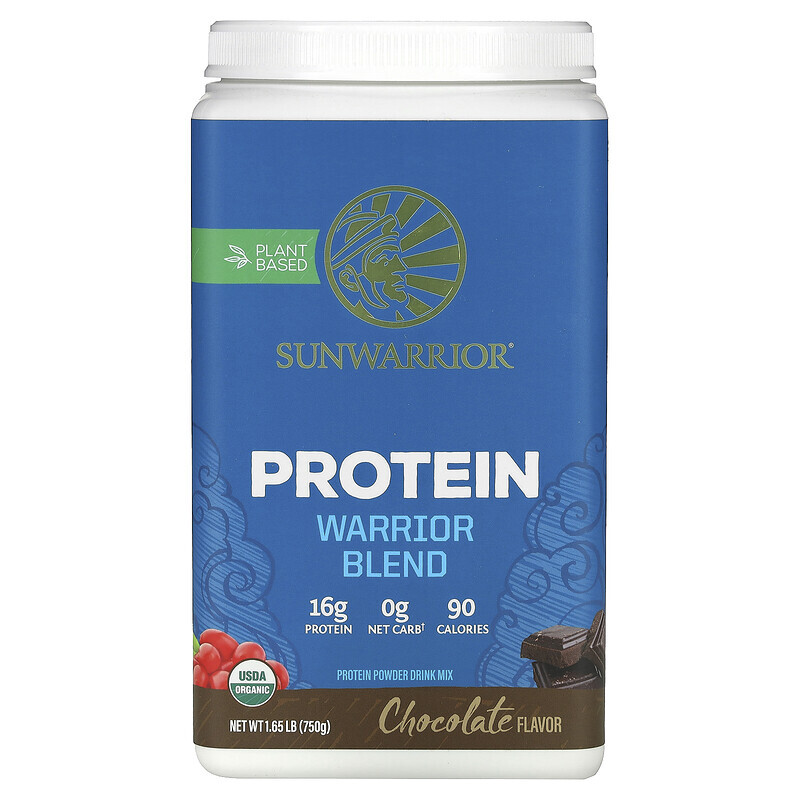 Sunwarrior, Warrior Blend Protein, с шоколадом, 750 г (1,65 фунта)