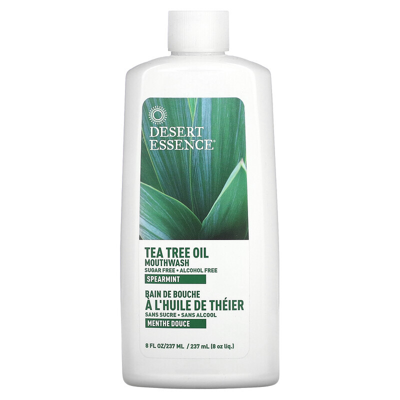 

Desert Essence, Tea Tree Oil Mouthwash, Spearmint , 8 fl oz (237 ml)