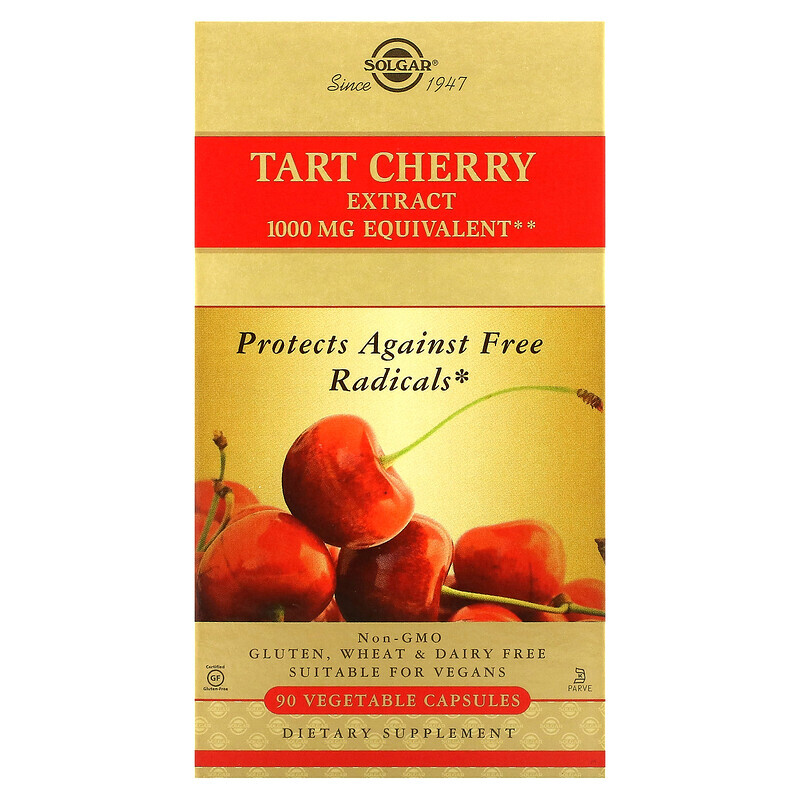 

Solgar, Tart Cherry Extract, 1,000 mg, 90 Vegetable Capsules