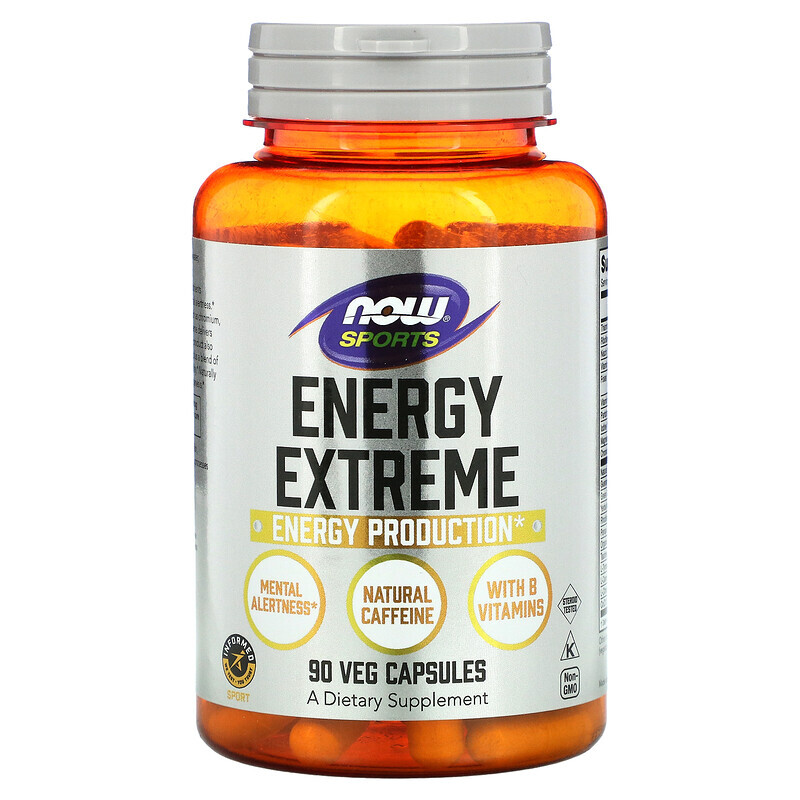 

NOW Foods, Sports, Energy Extreme, препарат для поддержки физической и умственной активности, 90 растительных капсул