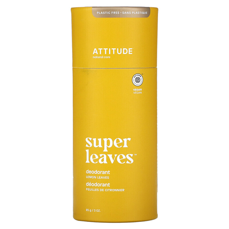 

ATTITUDE, Super Leaves, дезодорант, листья лимона, 85 г (3 унции)