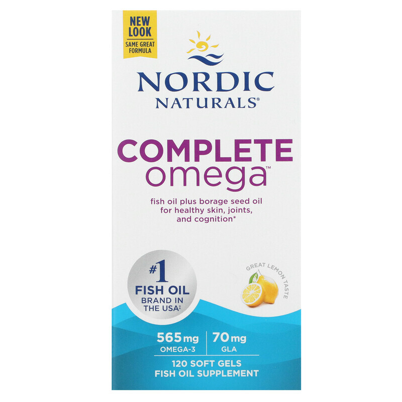 Nordic Naturals, Complete Omega, со вкусом лимона, 282,5 мг, 120 капсул