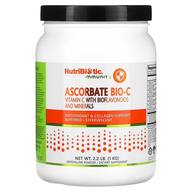 

NutriBiotic, Immunity, Ascorbate Bio-C, Vitamin C with Bioflavonoids and Minerals, 2.2 lb (1 kg)