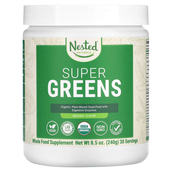 

Nested Naturals, Super Greens, оригинальный вкус, 240 г (8,5 унции)