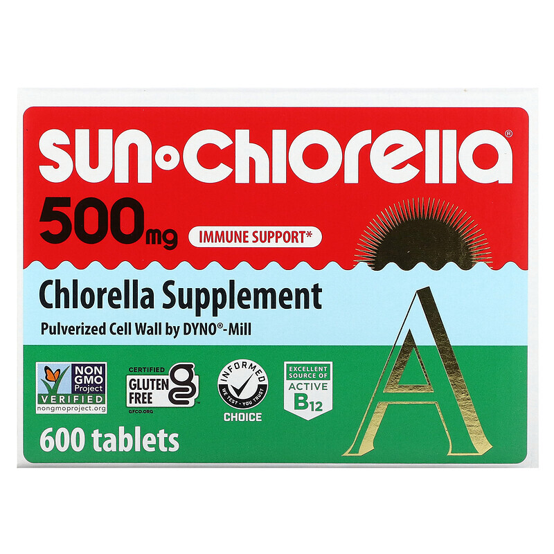 Sun Chlorella, добавка с хлореллой, 500 мг, 600 таблеток
