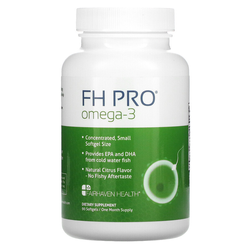 

Fairhaven Health, FH Pro Omega-3, натуральный цитрус, 90 мягких таблеток