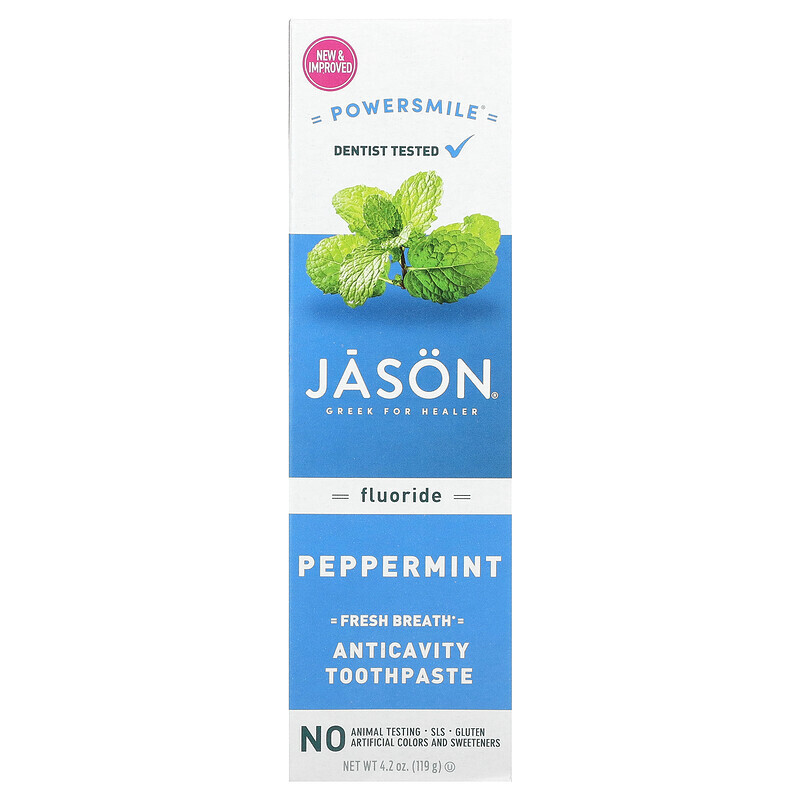 

Jason Natural, Powersmile, Fresh Breath Anticavity Toothpaste, Peppermint, 4.2 oz (119 g)