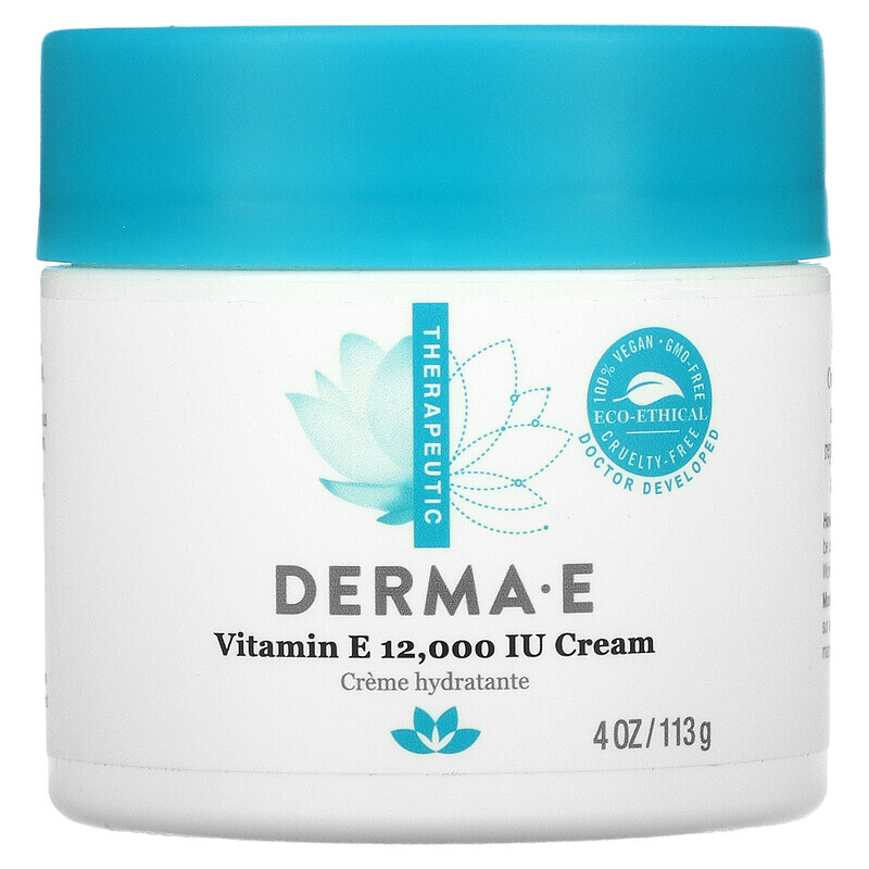 

Derma E, Vitamin E Cream, Vitamin-E-Creme, 12.000 IU, 113 g (4 oz.)