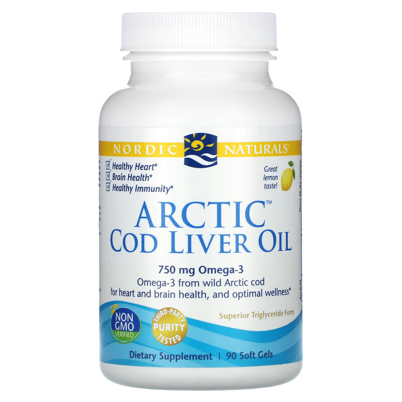 

Nordic Naturals, Arctic Cod Liver Oil, жир печени арктической трески, со вкусом лимона, 250 мг, 90 капсул