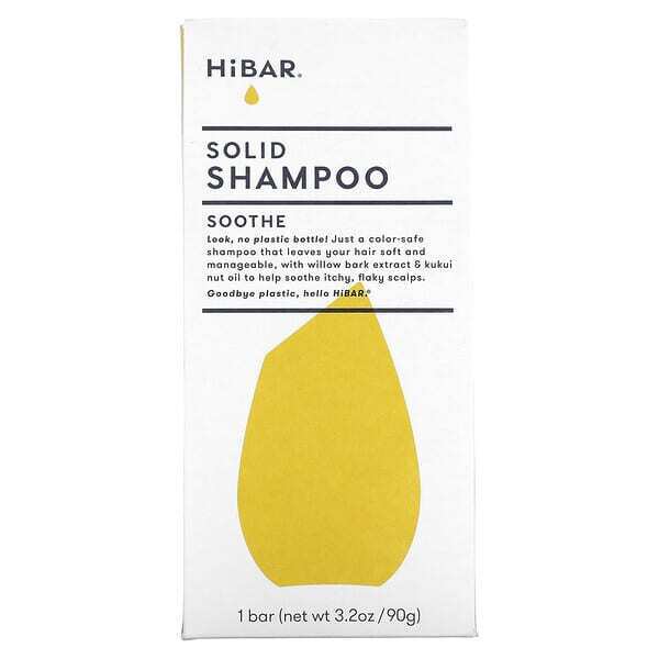 

HiBAR, Solid Shampoo, Soothe, 1 шт., 90 г (3,2 унции)