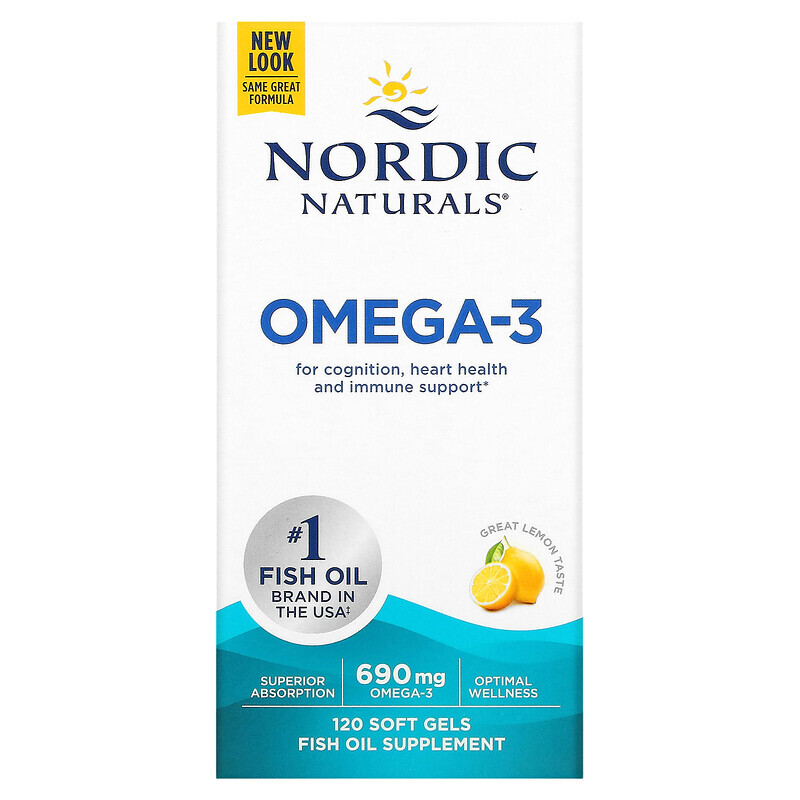 

Nordic Naturals, омега-3, со вкусом лимона, 345 мг, 120 капсул