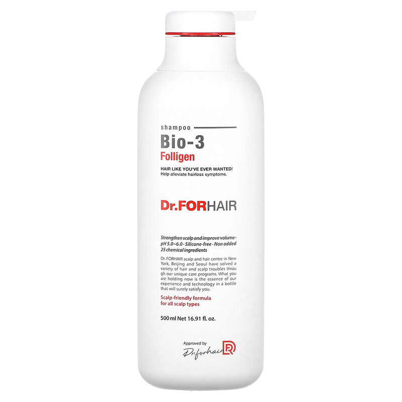 

Dr.ForHair, Folligen, шампунь, Bio-3, 500 мл (16,91 жидк. Унции)