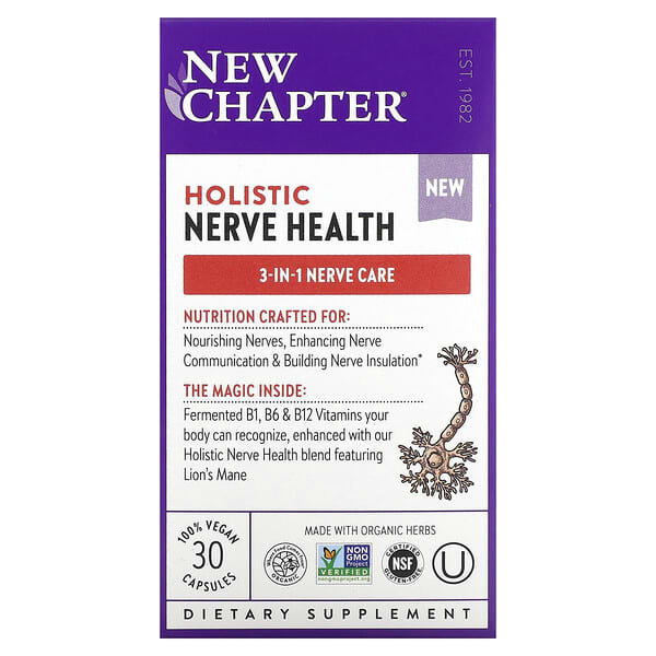 

New Chapter, Holistic Nerve Health, 30 капсул