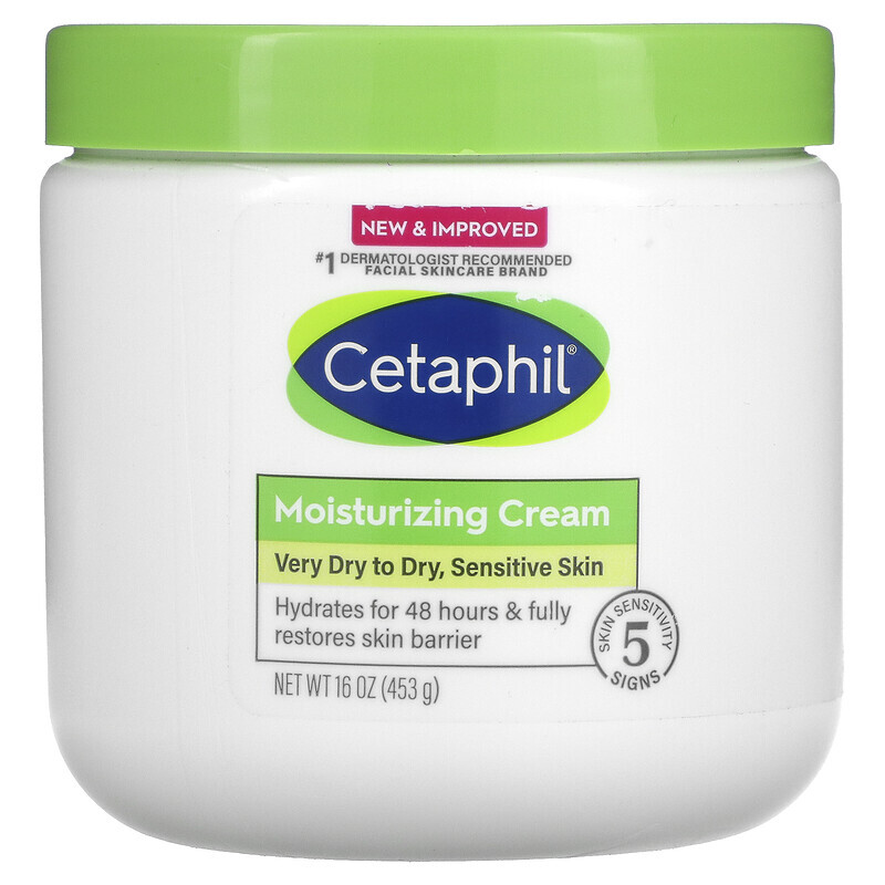 

Cetaphil, Увлажняющий крем, для очень сухой и сухой, для чувствительной кожи, 453 г (16 унций)