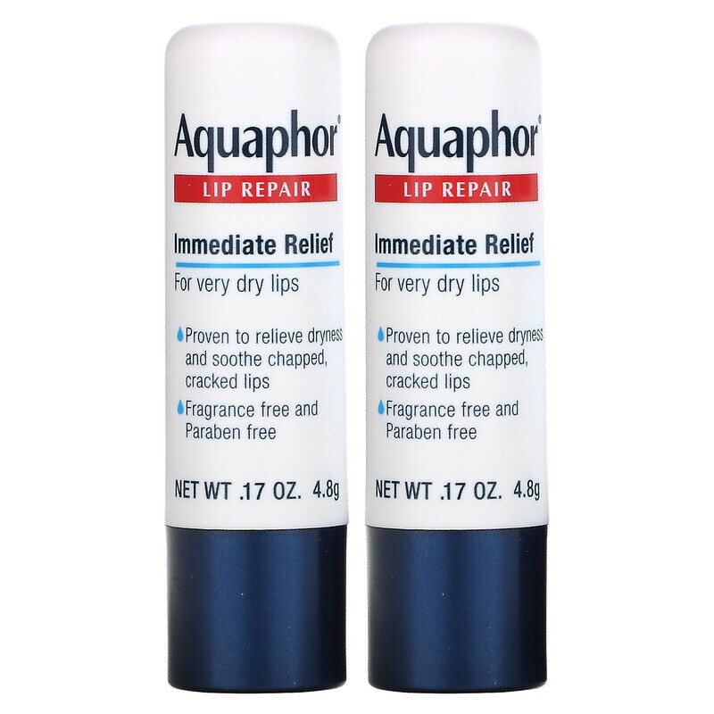 

Aquaphor, Lip Repair Stick, Immediate Relief, 2 Sticks, 0.17 oz (4.8 g)