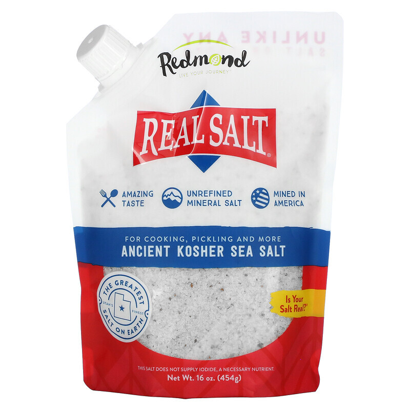 Redmond Trading Company, Real Salt, древняя кошерная морская соль, 454 г (16 унций)
