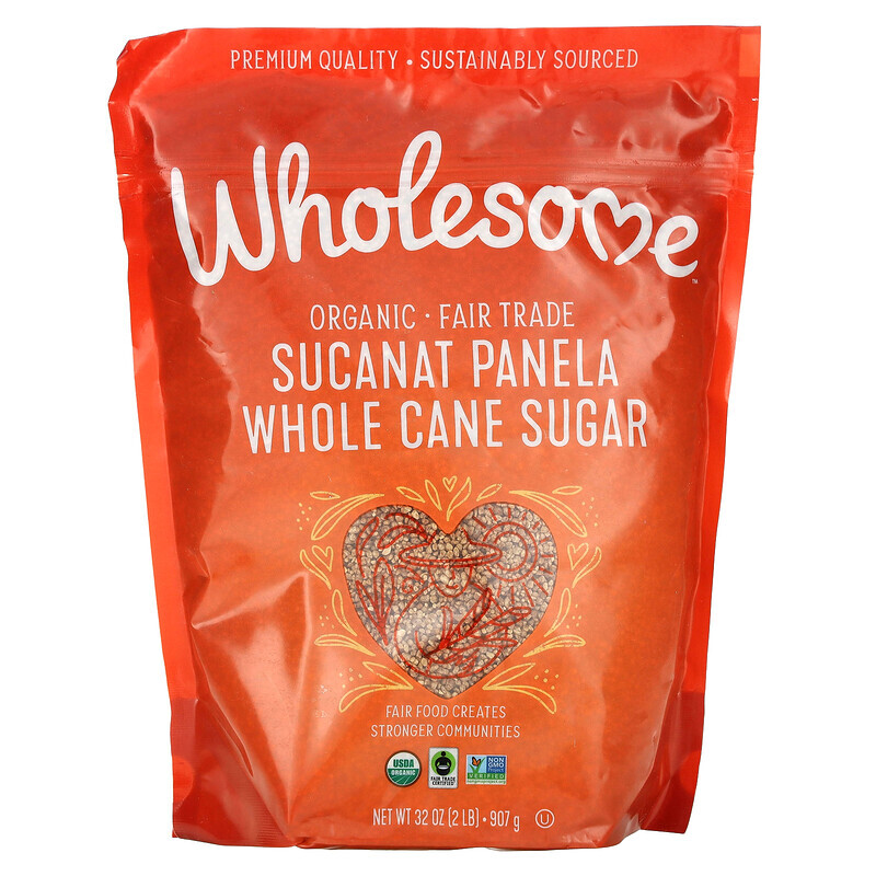 Wholesome Sweeteners, Органический Sucanat, цельный тростниковый сахар, 907 г (2 фунта)
