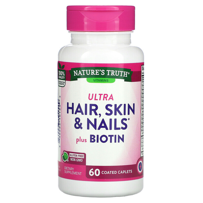 

Nature's Truth, Ultra Hair, Skin & Nails плюс биотин, 60 капсул в оболочке