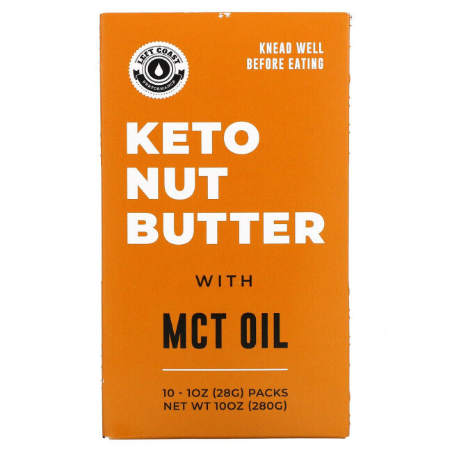 Left Coast Performance, Кето-ореховое масло с маслом MCT, 10 пакетиков по 28 г (1 унция)