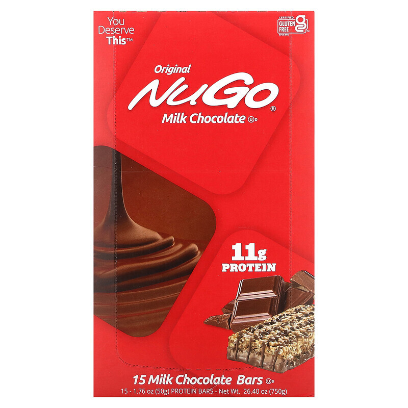 

NuGo Nutrition, Original Bar, молочный шоколад, 15 батончиков, 50 г (1,76 унции)