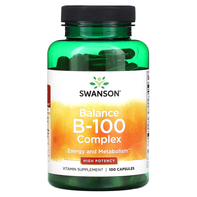 

Swanson, Balance B-100 Complex, высокая эффективность, 100 капсул