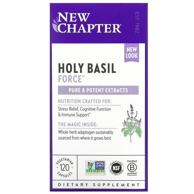 

New Chapter, Holy Basil Force, 120 вегетарианских капсул