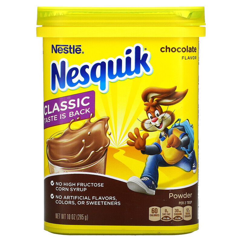 

Nesquik, Nestle, порошок, шоколад, 285 г (10 унций)