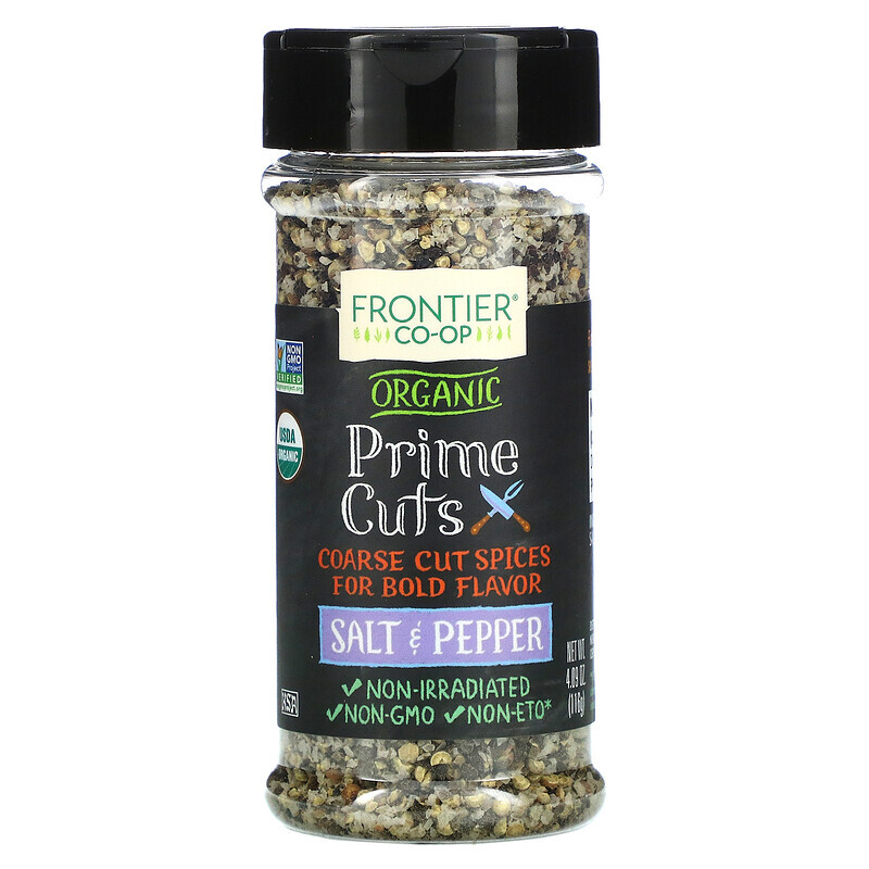 

Frontier Co-op, Organic Prime Cuts, соль и перец, 116 г (4,09 унции)