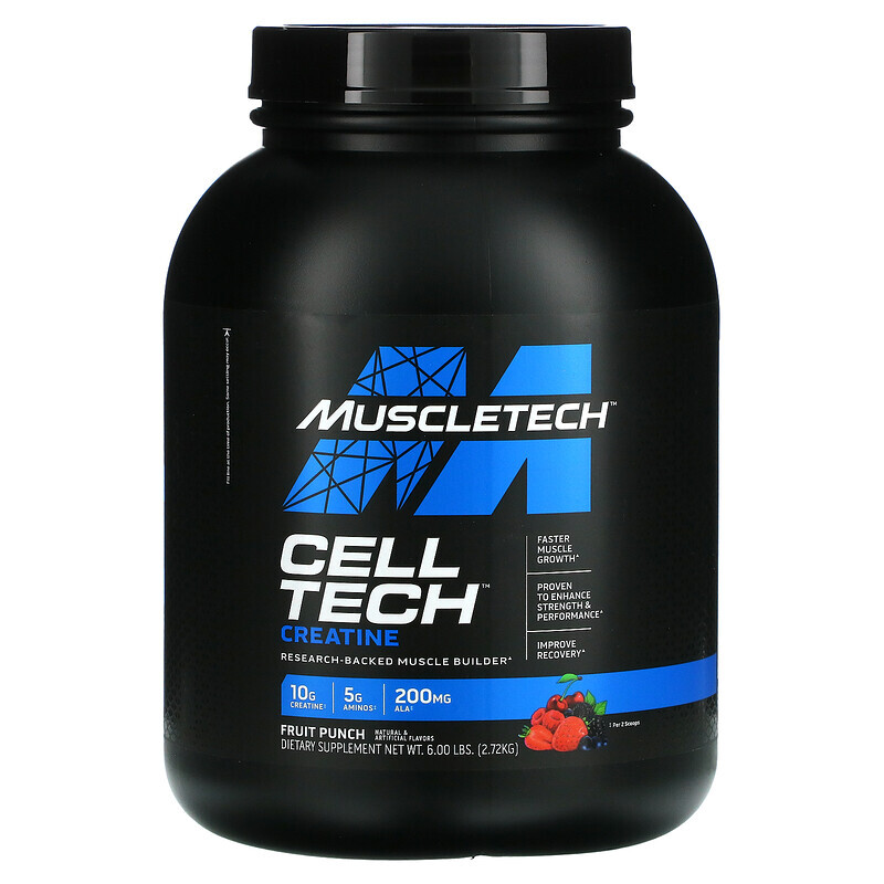 

MuscleTech, Performance Series, CELL-TECH, самая мощная формула с креатином, со вкусом фруктового пунша, 2,72 кг (6 фунтов)