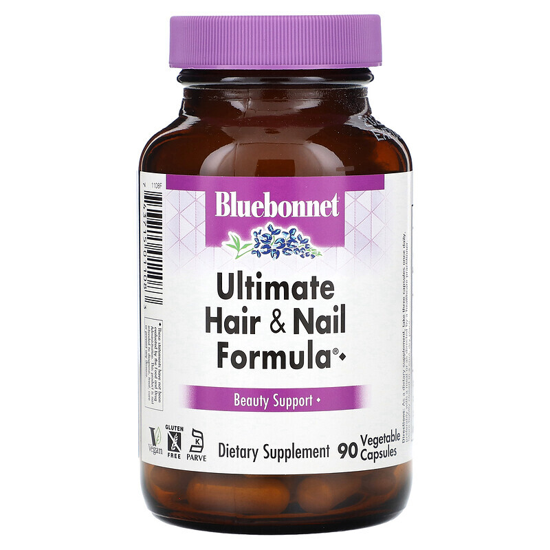 

Bluebonnet Nutrition, Ultimate Hair & Nail Formula, 90 растительных капсул