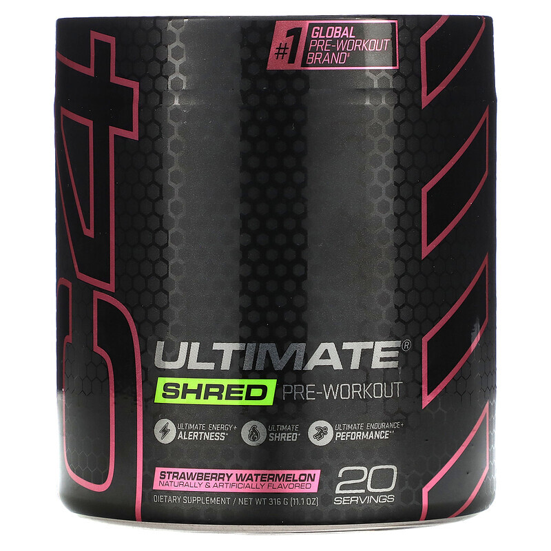 

Cellucor, C4 Ultimate Shred, перед тренировкой, клубника и арбуз, 350 г (12,3 унции)