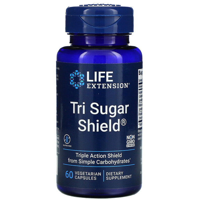 

Life Extension, Tri Sugar Shield, 60 растительных капсул