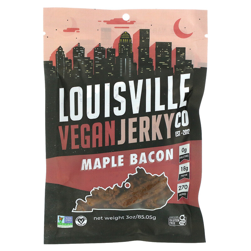 

Louisville Vegan Jerky Co, Maple Bacon, 3 oz (85.05 g)