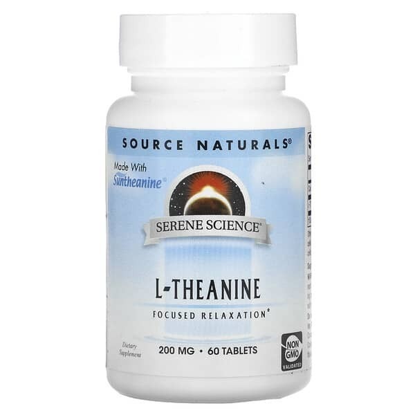 

Source Naturals, L-теанин, 200 мг, 60 таблеток