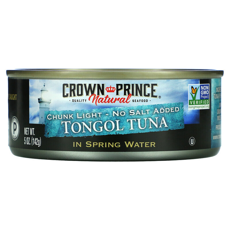 Crown Prince Natural, австралийский тунец, небольшими кусками, в родниковой воде, без добавления соли, 142 г (5 унций)