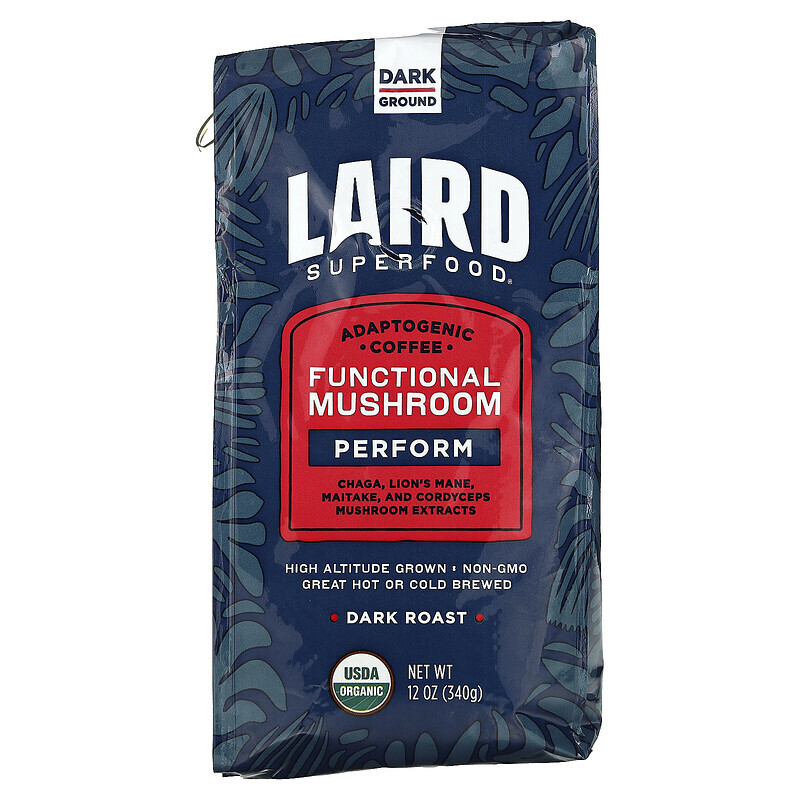 

Laird Superfood, Органический перуанский кофе, молотый, темной обжарки, 340 г (12 унций)