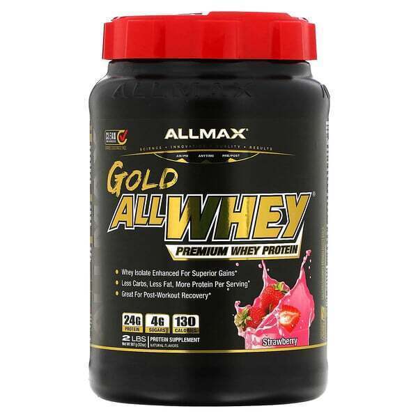 

ALLMAX, Gold AllWhey, Premium Whey Protein, Strawberry, 2 lbs (907 g)