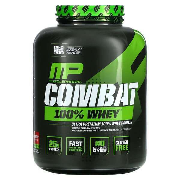 

MusclePharm, Combat 100% Whey Protein, Strawberry, 5 lbs (2,269 g)