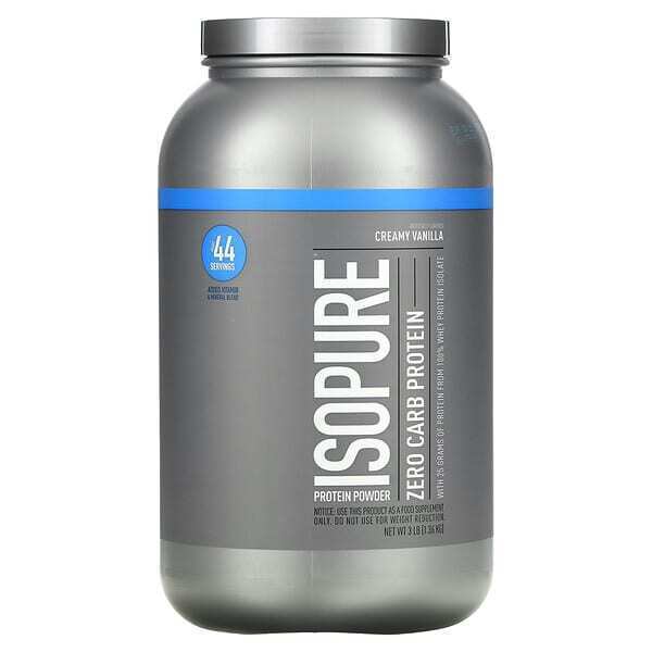 

Isopure, Zero Carb Protein Powder, Creamy Vanilla, 3 lb (1.36 kg)