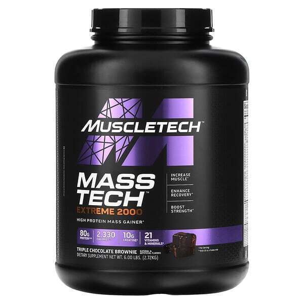 

MuscleTech, Mass Tech Extreme 2020, Triple Chocolate Brownie, 6 lbs (2.72 kg)