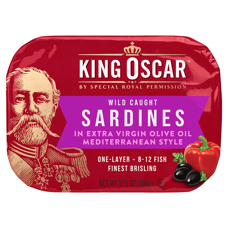 King Oscar, Wild Caught, сардины в средиземноморском стиле, 106 г (3,75 унции)