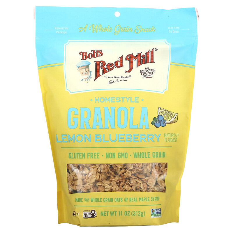 

Bob's Red Mill, Pan-Baked Granola, pfannengebackenes knuspriges Müsli, Zitrone-Blaubeere, 312 g (11 oz.)