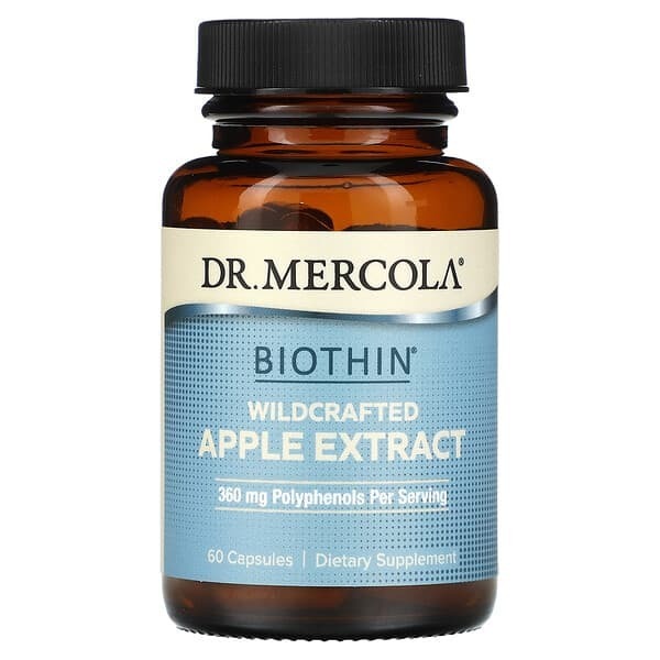 

Dr. Mercola, Biothin, экстракт дикорастущего яблока, 60 капсул