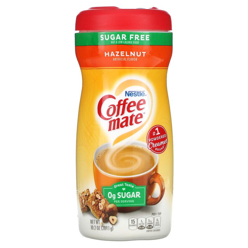 

Coffee Mate, Kaffeeweißer in Pulverform, ohne Zucker, Haselnuss, 289,1 g (10,2 oz.)