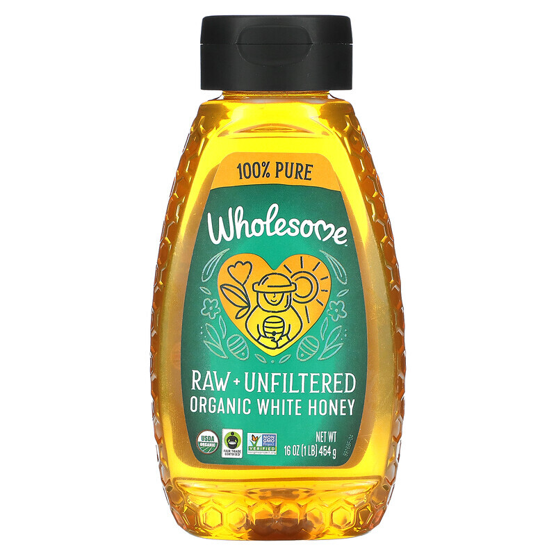 

Wholesome Sweeteners, Organic Raw Unfiltered White Honey, 16 oz (454 g)