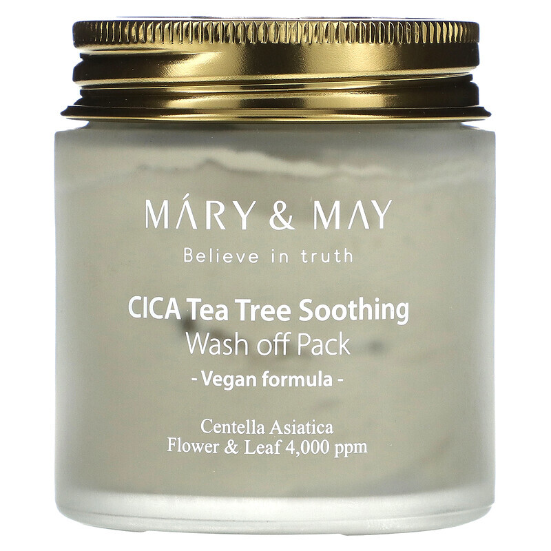 

Mary & May, CICA Tea Tree Soothing, смываемая маска, 125 г (4,4 унции)