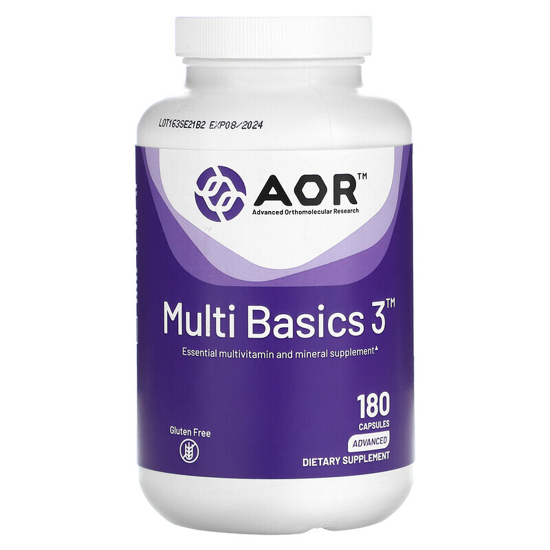 

Advanced Orthomolecular Research AOR, Multi Basics 3, 180 капсул