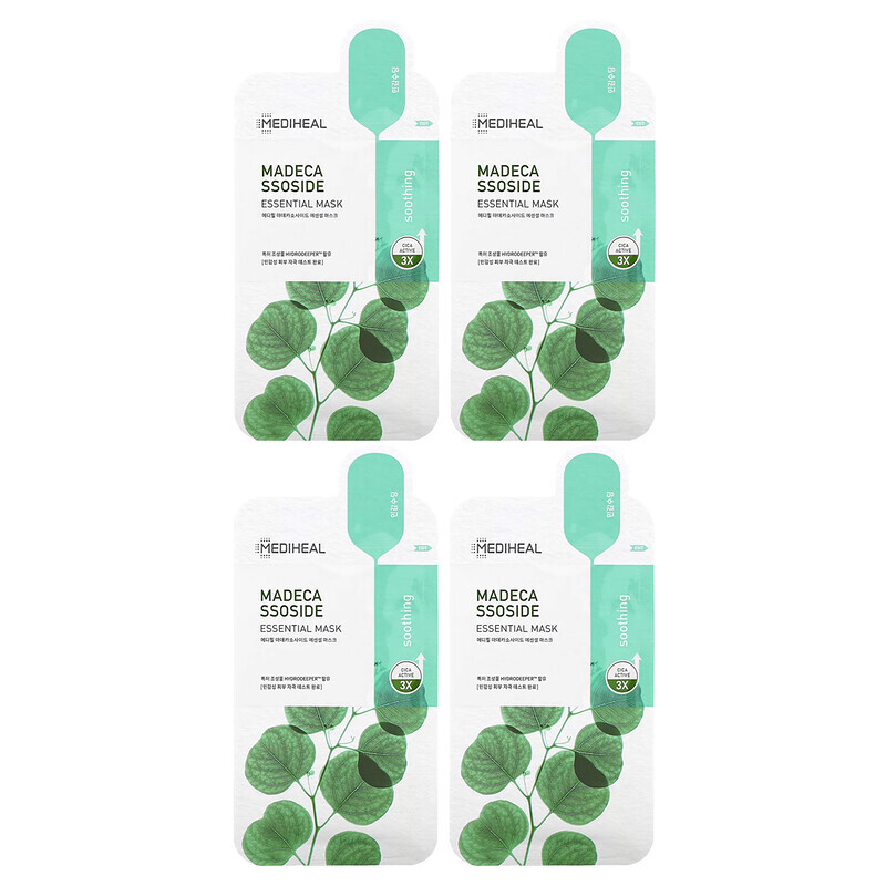 

Mediheal, Madecassoside, Essential Beauty Mask, 4 Tücher, je 24 ml (0,81 fl. oz.)